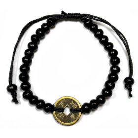 5x Braccialetti Feng Shui portafortuna da Bali Nero