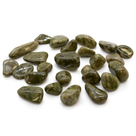 24x Pietre Burattate Africane - Epidote Fiocco di Neve