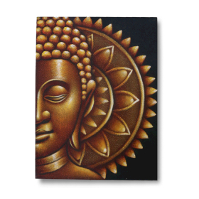 Mezzo Buddha e Mandala 60x80 cm - Oro