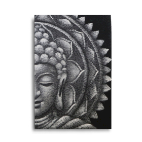 Mezzo Buddha e Mandala 60x80 cm - Grigio