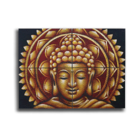 Buddha e Mandala - Dettagli Broccati 30x40cm - Oro