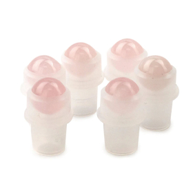 10x Punta con Roll-on per Bottiglie da 5ml - Quarzo Rosa