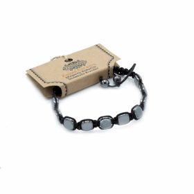 3x Braccialetti Shamballa in Ematite - Angoli Arrotondati