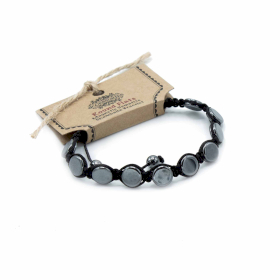 3x Braccialetti Shamballa in Ematite - Piatti