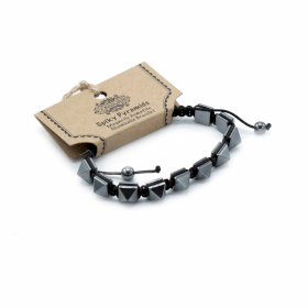 3x Braccialetti Shamballa in Ematite - Piramide