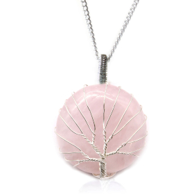 Collana Albero della Vita - Quarzo Rosa