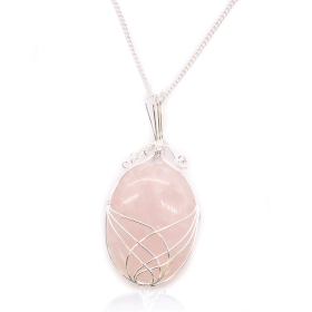 Collana con ciondolo - Quarzo Rosa