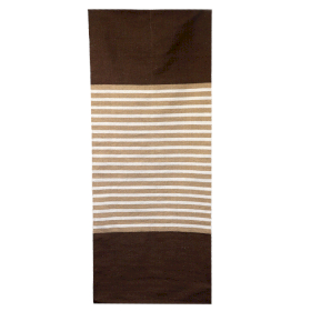 Tappeto Indiano in Cotone 70x170 cm - Marrone scuro e Beige