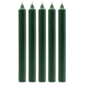 100x Candele da Tavola - Verde Scuro