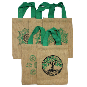 10x Tote Bag in Juta - 5 Motivi Mistici Assortiti