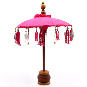 Ombrellino Decorativo Balinese - Cotone - Rosa - 40cm