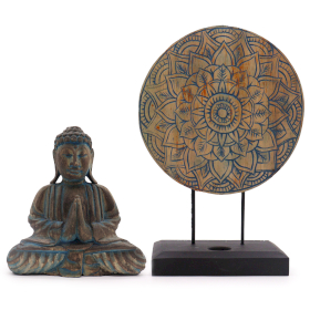 Buddha Feng Shui - Mandala Floreale - Blu