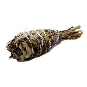 Smudge Stick Torcia - Salvia per la Guarigione Spirituale (Ametista) 10 cm