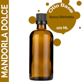 10x Olio Base di Mandorla Dolce 100 Ml - Senza Etichetta