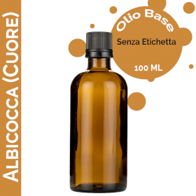 10x Olio Base di Albicocca (Cuore) 100 Ml - Senza Etichetta