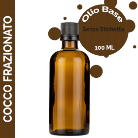 10x Olio Base di Cocco Frazionato 100 Ml - Senza Etichetta