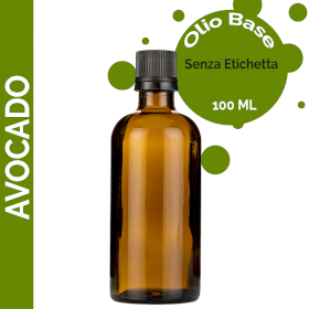 10x Olio Base di Avocado 100 Ml - Senza Etichetta