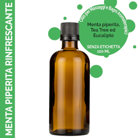 10x Olio per Massaggi 100ml - Menta Piperita Rinfrescante (No Etichetta)