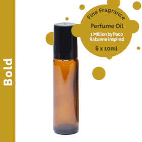 6x 10ml Fragranze Roll On (senza etichetta) - Audace