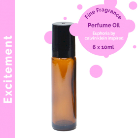 6x 10ml Fragranze Roll On (senza etichetta) - Entusiasmo