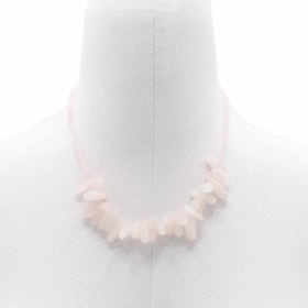 Collana con Chips Lunghe - Quarzo rosa