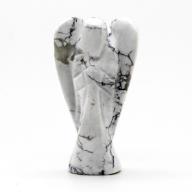 Angelo Intagliato a Mano - Howlite Bianca