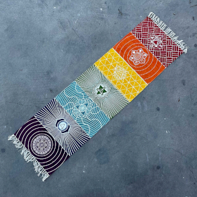 Tappeto Yoga 100% Cotone - 60x200 cm - 7 Chakra