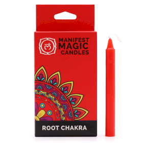 3x Set 12 Candele Incantesimo - Rosso - Chakra Radice