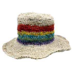 3x Cappello Boho Festival  - Arcobaleno