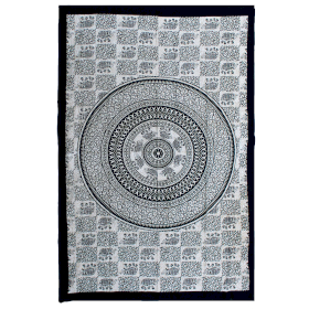 Telo in cotone (Singolo) - Monocromatico - Elefante Mandala