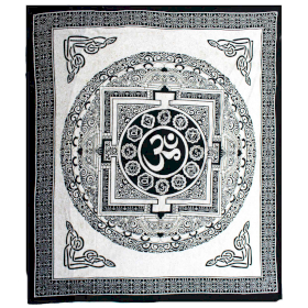 Telo in cotone (Doppio) - Monocromatico - Om Mandala