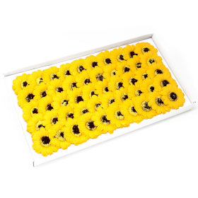 50x Fiori di Sapone DIY - Girasole S - Giallo