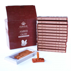 12x Set 15 Mattoncini di Incenso e Supporto  - Oudh Ambrato