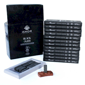 12x Set 15 Mattoncini di Incenso e Supporto  - Oudh Nero