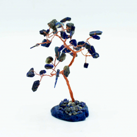 Albero di Gemme - 35 Pietre Sodalite su Base Agata Blu