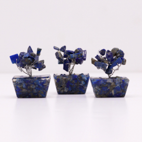 12x Mini Alberi di Gemme Base in Orgonite 15 Pietre - Sodalite