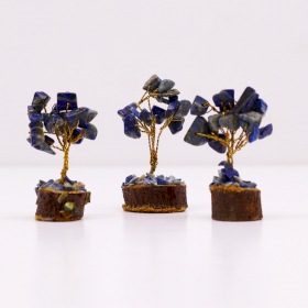 12x Mini Alberi di Gemme Base in Legno 15 Pietre - Sodalite