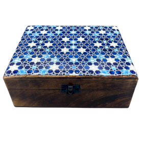 Cofanetto Portagioie 20x15x7.5cm - Stelle Blu