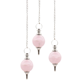 3x Pendolini sferici - Quarzo Rosa