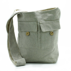 Borsa con Due Tasche Frontali - Grigio - Grande