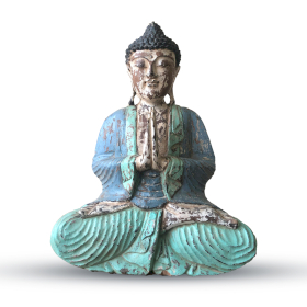 Statua Buddha Artigianale 40cm - Blu - Benvenuto