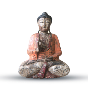 Statua Buddha Artigianale 60cm - Arancione - Insegnamento