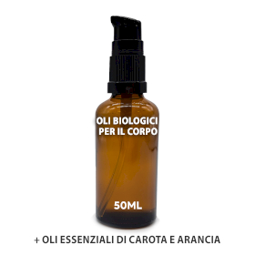 10x Oli Corpo Biologici 50ml - Carota e Arancia - No Etichetta