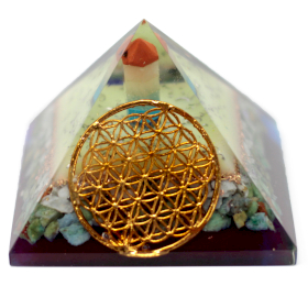 Orgonite Piramide Fiore della Vita 80mm