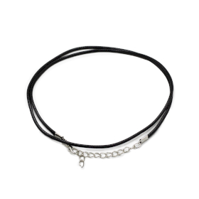 100x Cordini per Collane Cerati 2 mm x 55 cm - Nero