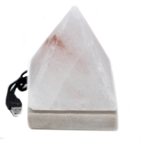 Lampada di Sale USB - Piramide Bianca 9cm (Led multi)