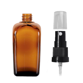 48x Bottiglie Rettangolari in Vetro da 100ml con Tappi Spray