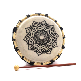 Tamburo Sciamanico Mandala con 1 Bacchetta - 20cm