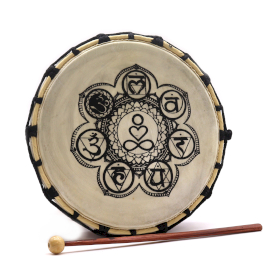 Tamburo Sciamanico Chakra con 1 Bacchetta - 25cm