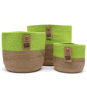 Set di 3 Cestini di cotone - Pistacchio
